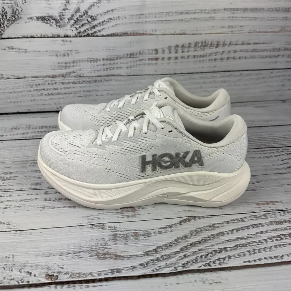 HOKA Rincon 4 Womens 8B Running Shoes White Silver